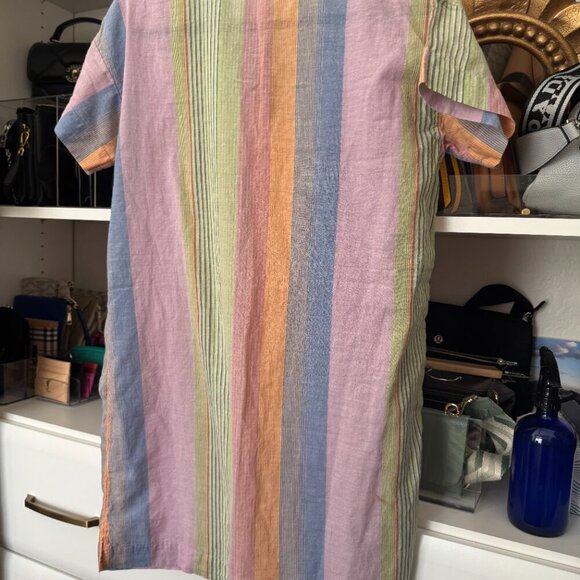 🌈 Madewell Rainbow Stripe Cotton Tunic Dress - XXS 🌈 - Picture 3 of 3